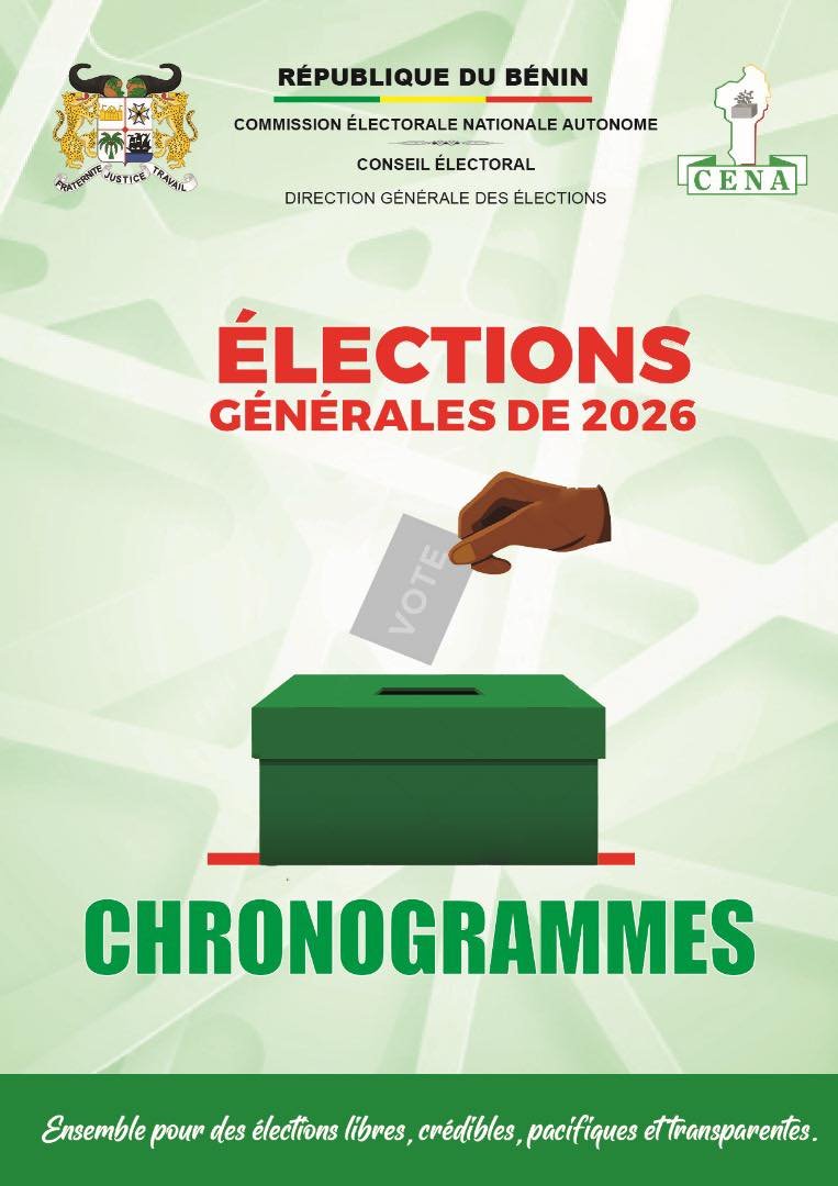 ELECTIONS GENERALE 2026: La CENA dévoile le calendrier officiel