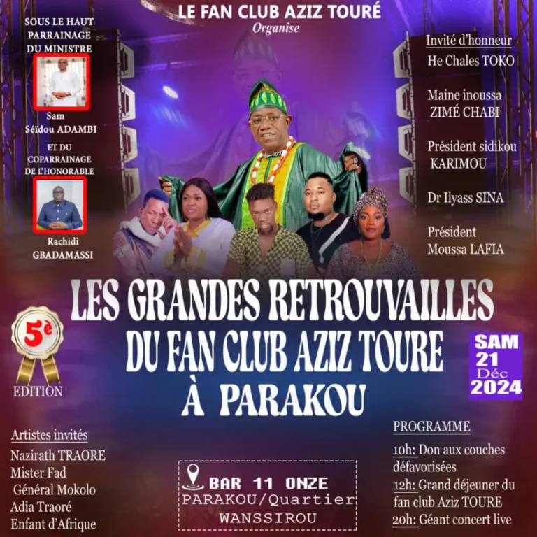 Pour la Cinquième édition : Aziz Touré et son fan club célèbrent leurs grandes retrouvailles ce samedi 21 Décembre.