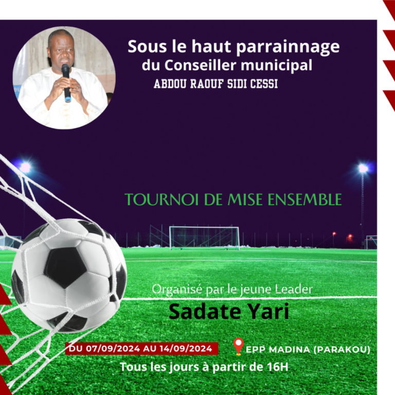 Sport/Le Tournoi de Mise Ensemble : Unité et sport sous la direction d&rsquo;Anouar Yari et le parrainage du Conseiller municipal Abdou Raoufou SIDI CESSI