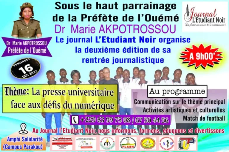 Presse Universitaire: Le Journal l&rsquo;Étudiant Noir effectue sa rentrée journalistique ce 16 décembre prochain