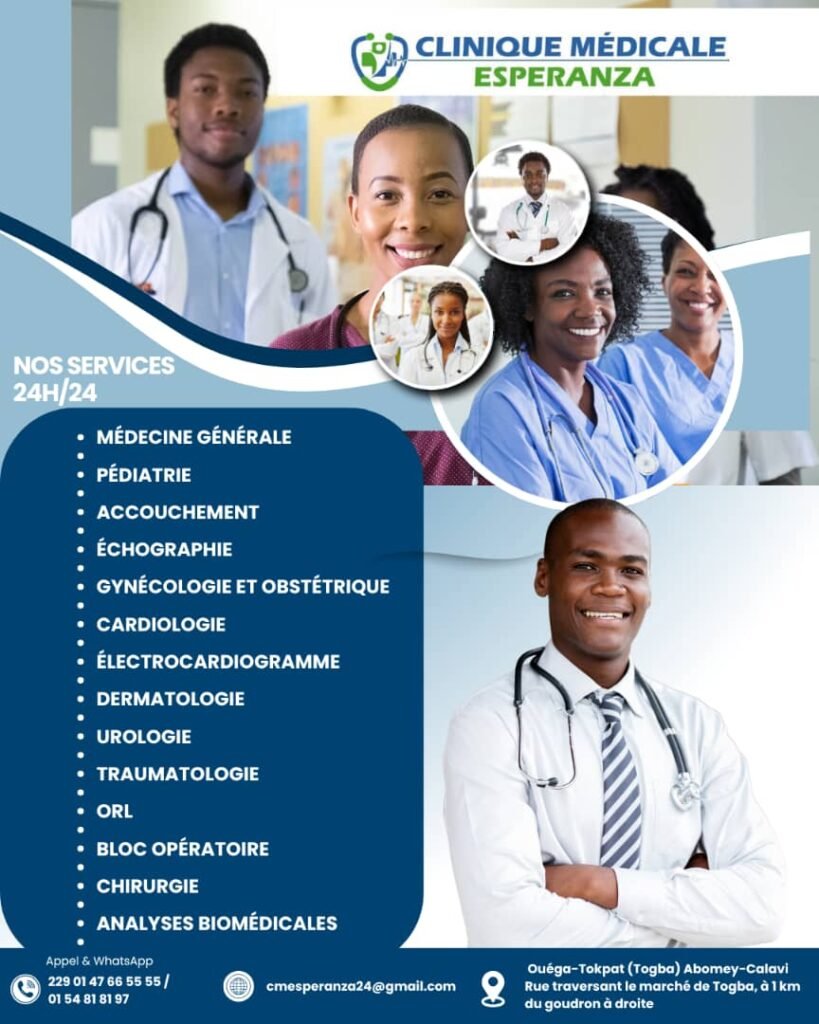 SOINS DE SANTÉ AU BÉNIN : LA CLINIQUE MÉDICALE PRIVÉE « ESPERANZA » ouvre ses portes à ABOMEY-CALAVI