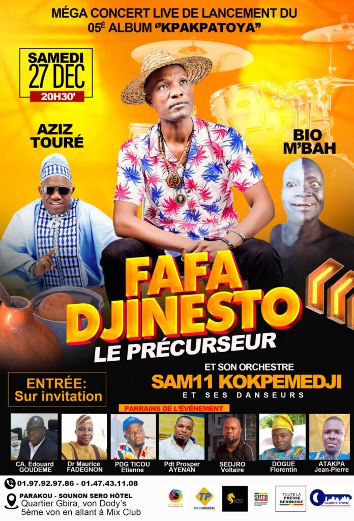 Parakou / Fafa DJINESTO annonce un méga concert live pour la sortie de son 5ᵉ album