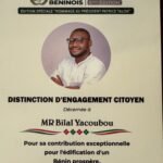 Présidentielle 2026: Pour son leadership de proximité et son engagement aux côtés des populations Bilal Yacoubou reçoit une distinction citoyenne.