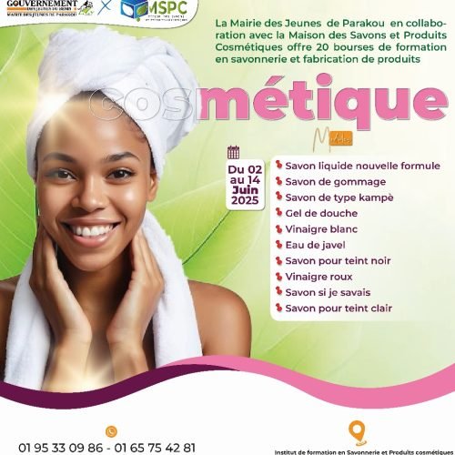 Promotion de l’entrepreneuriat à Parakou : La Mairie des Jeunes de Parakou offre des bourses de formation pour apprendre à fabriquer des savons et produits cosmétiques