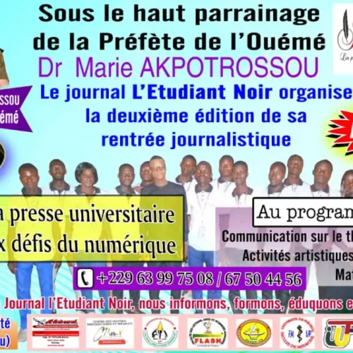 Presse Universitaire: Le Journal l’Étudiant Noir effectue sa rentrée journalistique ce 16 décembre prochain